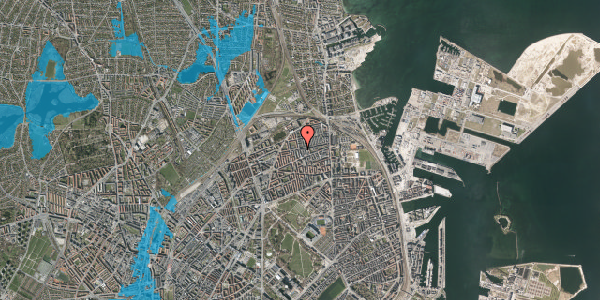 Oversvømmelsesrisiko fra vandløb på Landskronagade 39, 1. th, 2100 København Ø