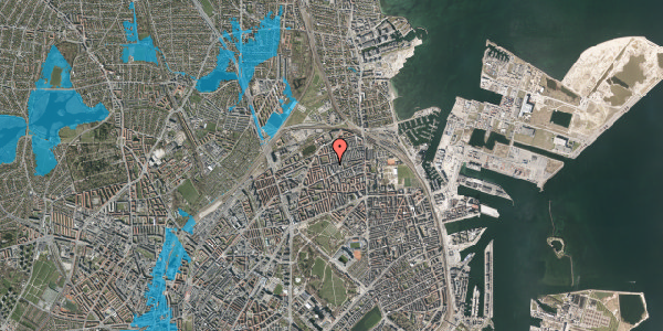 Oversvømmelsesrisiko fra vandløb på Landskronagade 41, st. th, 2100 København Ø