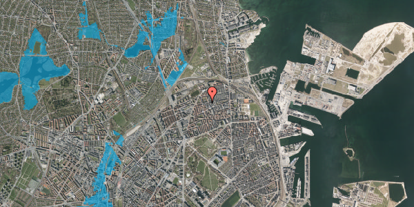 Oversvømmelsesrisiko fra vandløb på Landskronagade 43, 1. th, 2100 København Ø