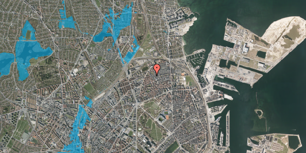 Oversvømmelsesrisiko fra vandløb på Landskronagade 45, 2. th, 2100 København Ø