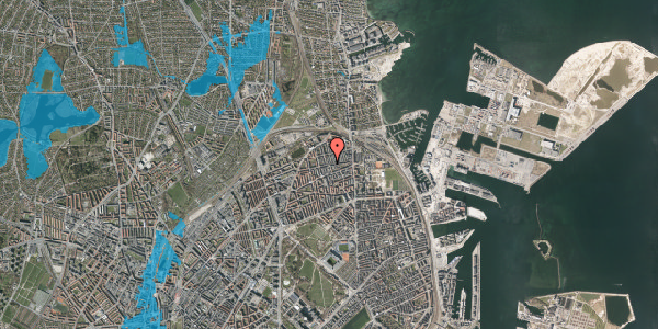 Oversvømmelsesrisiko fra vandløb på Landskronagade 48A, 2100 København Ø