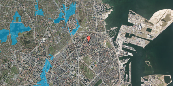 Oversvømmelsesrisiko fra vandløb på Landskronagade 49, st. th, 2100 København Ø