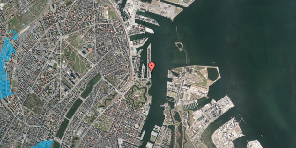 Oversvømmelsesrisiko fra vandløb på Langelinie Allé 7, st. 1, 2100 København Ø