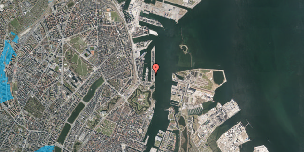 Oversvømmelsesrisiko fra vandløb på Langelinie Allé 9, 3. 2, 2100 København Ø
