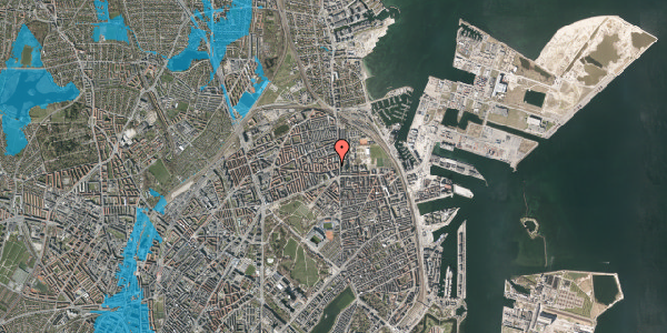 Oversvømmelsesrisiko fra vandløb på Langesund 4, 2. th, 2100 København Ø