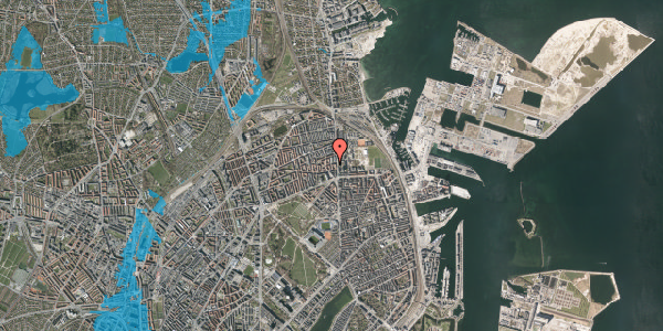 Oversvømmelsesrisiko fra vandløb på Langesund 6, 3. tv, 2100 København Ø