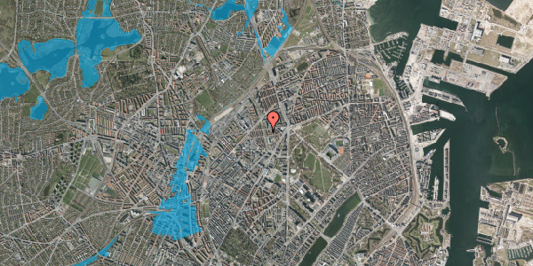 Oversvømmelsesrisiko fra vandløb på Lersø Parkallé 28C, 1. 26, 2100 København Ø