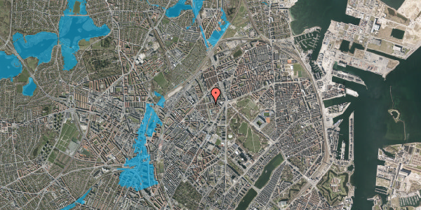 Oversvømmelsesrisiko fra vandløb på Lersø Parkallé 28H, 2. 85, 2100 København Ø