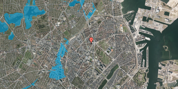 Oversvømmelsesrisiko fra vandløb på Lersø Parkallé 30, st. 628, 2100 København Ø