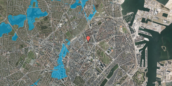 Oversvømmelsesrisiko fra vandløb på Lersø Parkallé 57, st. th, 2100 København Ø