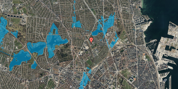 Oversvømmelsesrisiko fra vandløb på Lersø Parkallé 151, 1. tv, 2100 København Ø