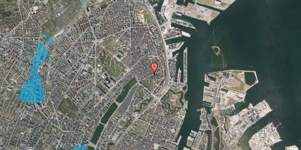 Oversvømmelsesrisiko fra vandløb på Lipkesgade 15, 2. , 2100 København Ø