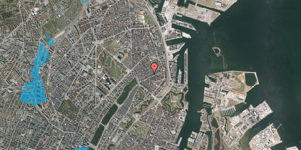 Oversvømmelsesrisiko fra vandløb på Lipkesgade 21, 2. tv, 2100 København Ø