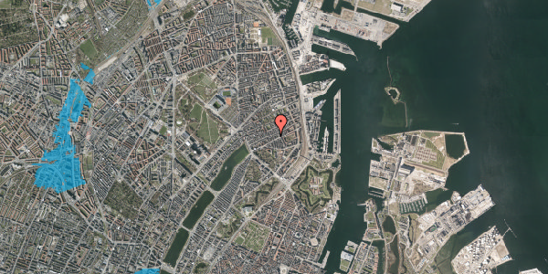 Oversvømmelsesrisiko fra vandløb på Lipkesgade 22, st. tv, 2100 København Ø