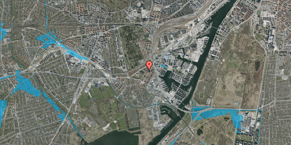 Oversvømmelsesrisiko fra vandløb på Louis Pios Gade 1, 1. tv, 2450 København SV