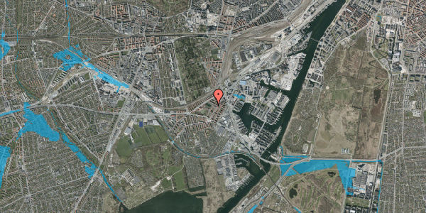 Oversvømmelsesrisiko fra vandløb på Louis Pios Gade 3, st. tv, 2450 København SV