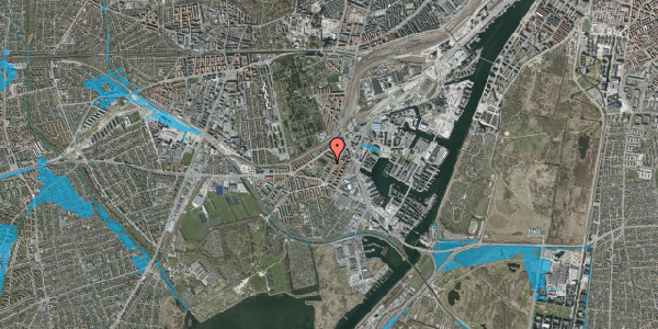 Oversvømmelsesrisiko fra vandløb på Louis Pios Gade 7, st. tv, 2450 København SV