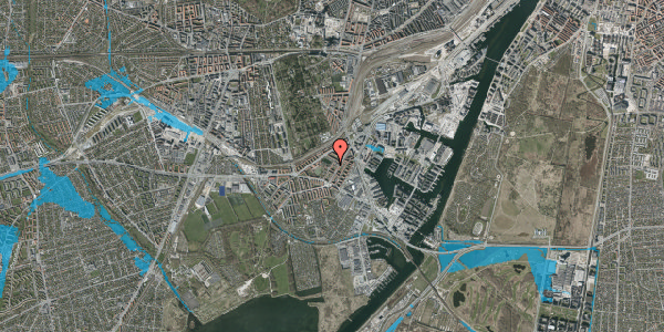 Oversvømmelsesrisiko fra vandløb på Louis Pios Gade 9, 1. th, 2450 København SV