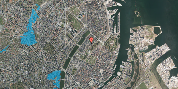 Oversvømmelsesrisiko fra vandløb på Lundsgade 10, 3. th, 2100 København Ø