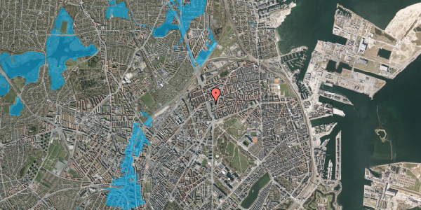 Oversvømmelsesrisiko fra vandløb på Lyngbyvej 32C, 7. tv, 2100 København Ø