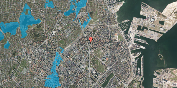 Oversvømmelsesrisiko fra vandløb på Lyngbyvej 32D, 5. th, 2100 København Ø