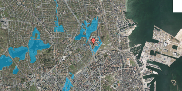 Oversvømmelsesrisiko fra vandløb på Lyngbyvej 146, 1. tv, 2100 København Ø