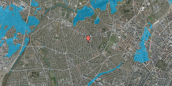 Oversvømmelsesrisiko fra vandløb på Lystrupvej 6, 2700 Brønshøj