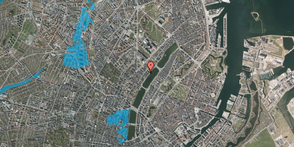 Oversvømmelsesrisiko fra vandløb på Læssøesgade 1B, 4. , 2200 København N