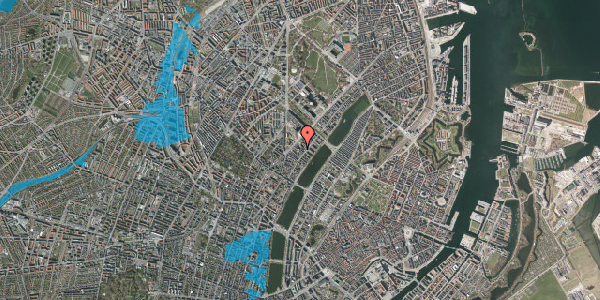 Oversvømmelsesrisiko fra vandløb på Læssøesgade 16, 2. , 2200 København N