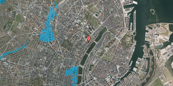 Oversvømmelsesrisiko fra vandløb på Læssøesgade 18A, 3. tv, 2200 København N