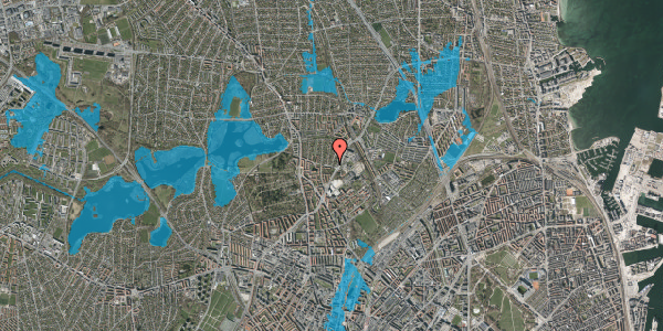 Oversvømmelsesrisiko fra vandløb på Magdelonevej 1B, 2400 København NV