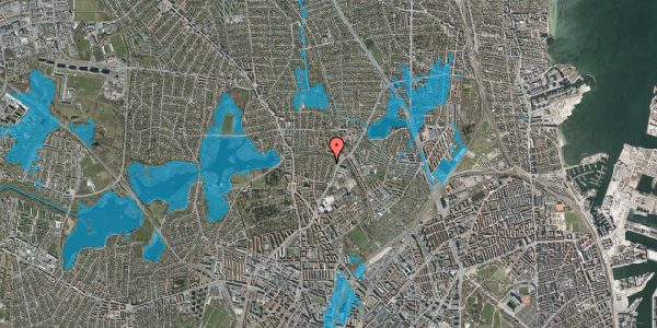 Oversvømmelsesrisiko fra vandløb på Magdelonevej 23, 2400 København NV