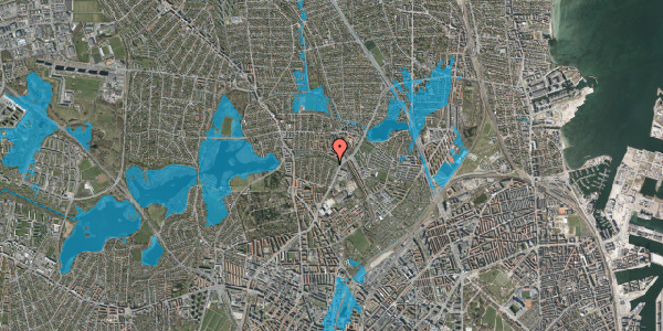 Oversvømmelsesrisiko fra vandløb på Magdelonevej 24, 2400 København NV