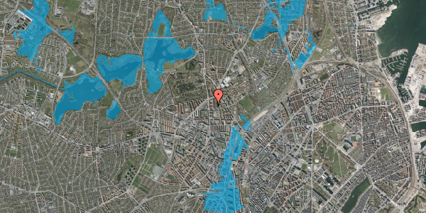 Oversvømmelsesrisiko fra vandløb på Magistervej 50, st. tv, 2400 København NV