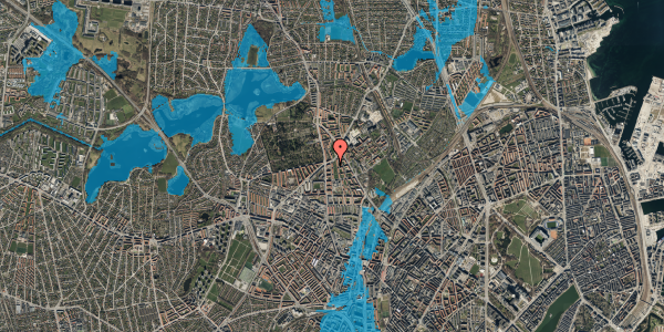 Oversvømmelsesrisiko fra vandløb på Magistervej 64, 4. tv, 2400 København NV