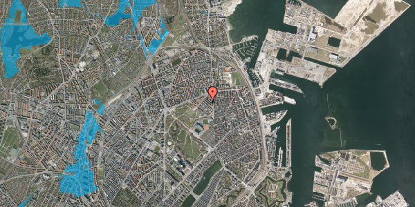 Oversvømmelsesrisiko fra vandløb på Marskensgade 6, 4. th, 2100 København Ø