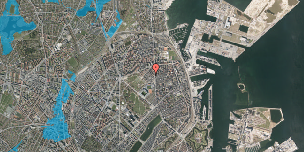 Oversvømmelsesrisiko fra vandløb på Marskensgade 9, 3. 2, 2100 København Ø