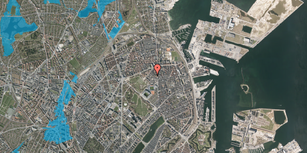 Oversvømmelsesrisiko fra vandløb på Marskensgade 13, 2. 2, 2100 København Ø