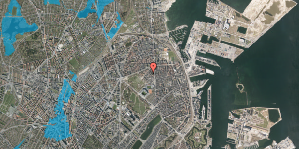 Oversvømmelsesrisiko fra vandløb på Marskensgade 25, 1. 2, 2100 København Ø