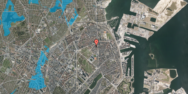 Oversvømmelsesrisiko fra vandløb på Marskensgade 33, 4. th, 2100 København Ø