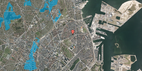 Oversvømmelsesrisiko fra vandløb på Masnedøgade 5, 3. th, 2100 København Ø