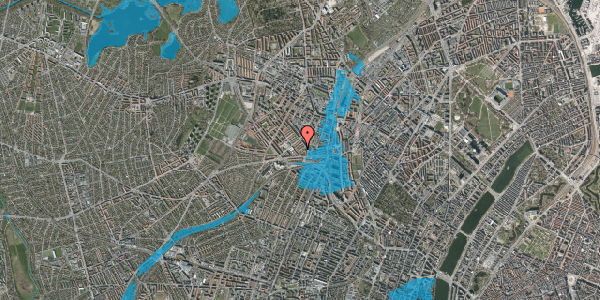 Oversvømmelsesrisiko fra vandløb på Mejsevænget 7, 1. th, 2400 København NV