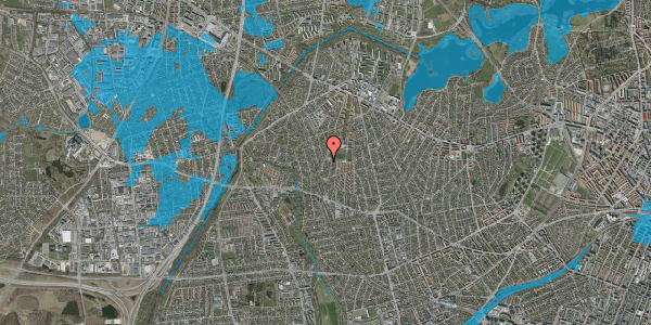 Oversvømmelsesrisiko fra vandløb på Merløsevej 43, 2700 Brønshøj