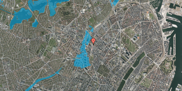 Oversvømmelsesrisiko fra vandløb på Midgårdsgade 1, 4. tv, 2200 København N