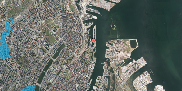 Oversvømmelsesrisiko fra vandløb på Midtermolen 4, st. tv, 2100 København Ø