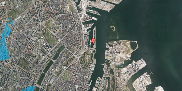 Oversvømmelsesrisiko fra vandløb på Midtermolen 8, 1. th, 2100 København Ø