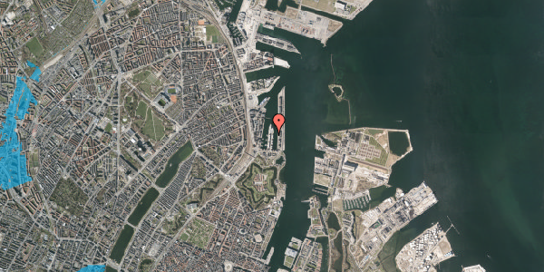 Oversvømmelsesrisiko fra vandløb på Midtermolen 18, 3. th, 2100 København Ø