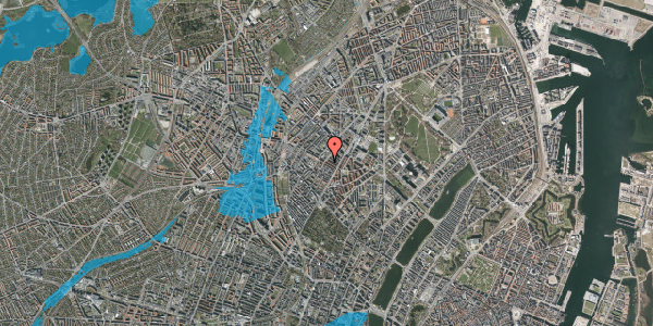 Oversvømmelsesrisiko fra vandløb på Mimersgade 17, 2. th, 2200 København N