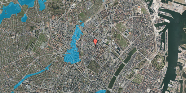 Oversvømmelsesrisiko fra vandløb på Mimersgade 25, 3. th, 2200 København N