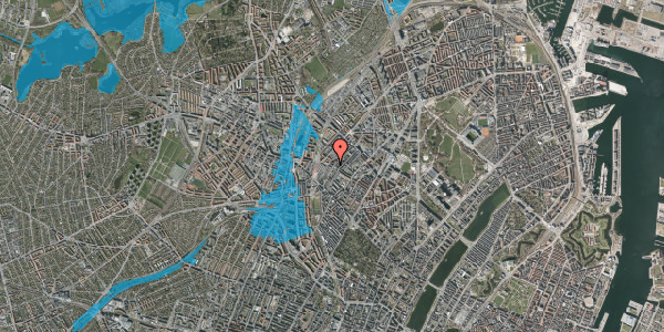 Oversvømmelsesrisiko fra vandløb på Mimersgade 56, 1. th, 2200 København N